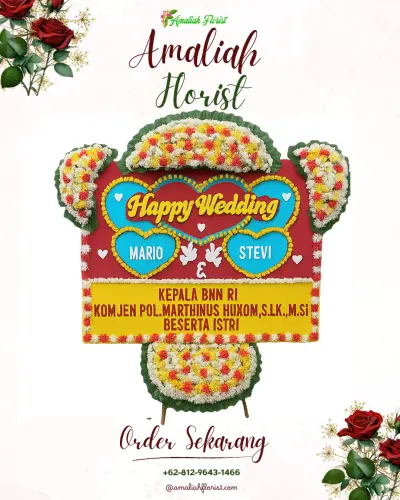 Karangan Papan Bunga Pernikahan di Simanaere
